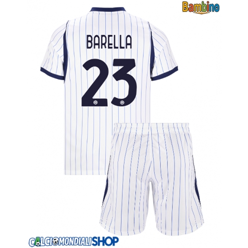 Maglie da calcio Inter Milan Nicolo Barella #23 Seconda Maglia Bambino 2026-27 Manica Corta + Pantaloni corti)